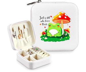 BJDAMAI Frog Jewelry Box, Gifts For Kids Teens Girls Age 8-12, Frog Lovers Stuff Items Accessories Things Merchandise Decor Merch, Travel Ring Earrings Necklace Organizer Holder!