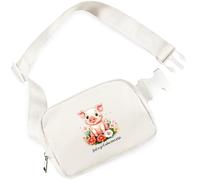 BJDAMAI Mini Belt Bag for Teens Girls Kids for Workout Running Traveling Hiking, Waist Packs, Crossbody Bags with Adjustable Strap!, Pig, Cute
