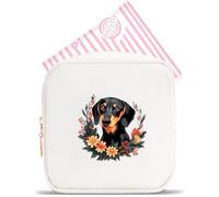 BJDAMAI Mini Makeup Bag, Cute Portable Zipper Pouch Cosmetic Bag For Teen Girls Kids, Small Storage Bag For Sanitary Pad, Coin, Lipstick, Jewelry!, Dachshund, Cute