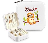 BJDAMAI Sloth Jewelry Box, Gifts For Kids Teens Girls Age 8-12, Sloth Lovers Stuff Items Accessories Things Merchandise Decor Merch, Travel Ring Earrings Necklace Organizer Holder!
