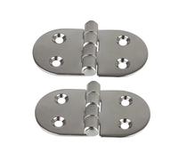 BJdfgE 2PCS Hinges Cast Grade Stainless Steel 304 2X40X75MM Marine Boat Caravan Hinge Oval Shape