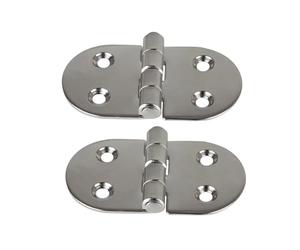BJdfgE 2PCS Hinges Cast Grade Stainless Steel 304 2X40X75MM Marine Boat Caravan Hinge Oval Shape