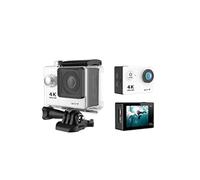 BJdfgE H9R Action Camera with Image Stabilization, 12MP Ultra HD, 30M Waterproof, 2" LCD Screen(H9 0ption4; Giallo)