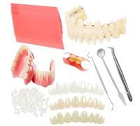 BJDTY DIY Denture kit, Making Partial dentures and Full dentures kit DIY Simulation Practice Making Denture kit, Equipped with Tool kit and Temporary Teeth (Dental Wax+White)