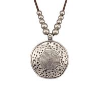 Bjesinmo Leather Necklace for Women Vintage Boho Necklaces Black Cord Choker with Pendant Casual Chunky Leather Necklace Trendy, Faux Leather, No Gemstone