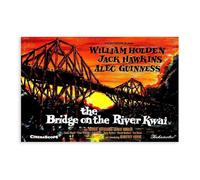 BJESWX The Bridge on The River Kwai William Holden Vintage Film Poster Canvas Poster Bedroom Decor Landscape Office Room Decor Gift 12x18inch(30x45cm)