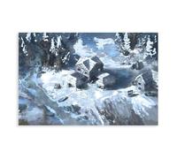 BJESWX Video Games - Age of Empire Town Center Winter Canvas Poster Bedroom Decor Landscape Office Room Decor Gift 12x18inch(30x45cm)