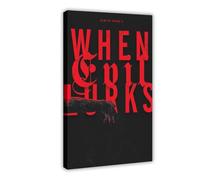 BJESWX When Evil Lurks Canvas Poster Bedroom Decor Landscape Office Room Decor Gift 24x36inch(60x90cm)
