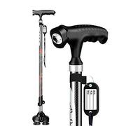 BJH Walking Cane with Light，Height Adjustable Crutch Aluminium Walking Stick for Elderly Arthritis Seniors and Disabled