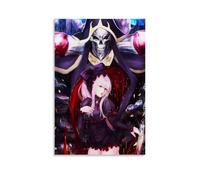 BJHIHSX Anime Overlord Role Ainz Ooal Gown And Shalltear Bloodfallen Poster Decorative Painting Canvas Wall Art Living Room Poster Bedroom Painting 12 x 18 Inch (30 x 45 cm)