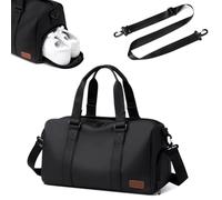 BJIAX Water-Repellent Travel Bag Large Women Men 32L Sports Bag with Shoe Bag and Wet Compartment Large Capacity Travel Bag Swimming Bag Overnight Bag for Travel Sports Business Trips (Black)