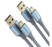 BJIDS Micro USB Cable 3M 2Pack Long Usb Micro Android Charger Cable Nylon Braided USB A to Micro Cord Compatible with Galaxy S7 S6 S5 J7 Edge Note 5,Kindle Fire,PS4 Controller,and More micro Usb-Grey