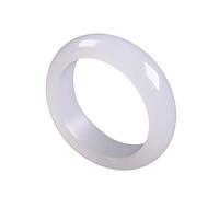 BJIMIDTI Jade Ring- Natural Green/White Hetian Jade, Green Jade Rings for Women Men, Jade Jewelry Crafts Gifts for Women(Ring Size:5-12), Stone, White Agate