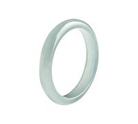 BJIMIDTI Light Green Jade Ring - Genuine Natural Stone Jade Jewelry Crafts Gift, Good Luck Ring, 6 UK, Stone, Agate