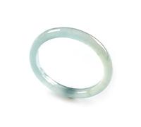 BJIMIDTI Natural Jade Ring for Women (Size 6-11) - Light Green Jade Stone Skinny Band Ring - Simple Gemstone Jewelry Gift, SIZE 8, Stone, Agate