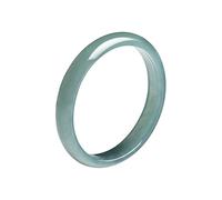 BJIMIDTI Natural Jade Rings for Women (Size 6-11)- Light Green Jade Rings 100% Real Stone Skinny Jade Band Ring Simple Gemstone Ring Jewelry Gift, SIZE 9, Stone, Agate