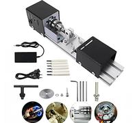 BJinegely Mini Lathe Beads Polisher Machine， DIY Machining for Table Woodworking Power Wood Tool Lathe Set Grinding (Black)