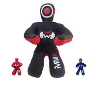 BJJ Brazilian JIU Jitsu Wrestling Dummy for Grappling, Submission, Mixed Martial Arts, MMA Training, Punching, Throwing and Judo Karate Practice (UNFILLED) (Black Canvas, 70")
