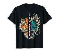 BJJ und Jiu Jitsu Tiger Dragon Jiu Jitsu and Grappling T-Shirt - Unisex-Adults - Black - Short Sleeve - Small - Classic Fit