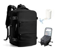 BJLFS Vacuum Backpack Large Capacity Hand Luggage with Vacuum System Travel Bag Men and Women Travel Suitcases Cabin Backpack with Compression System Black V2