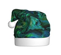 BJNGHKLN Abalone Nacre Print Santa Hat For Adults Festive Christmas Party Hat Xmas Holiday Decorations Hat