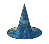 BJNGHKLN Abstract Marble Stone Print Halloween Witch Hat For Women Party Hat For Halloween Festivities Cosplay Costume Ensemble