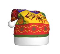 BJNGHKLN African National Patterns Print Santa Hat For Adults Festive Christmas Party Hat Xmas Holiday Decorations Hat