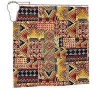 BJNGHKLN African Textile Patchwork Print Shower Curtain 182 X 182 Cm Bathroom Shower Curtain Waterproof Polyester Fabric Bathtub Curtain,Washable, Quick Dry, Bathtub Decor With 12 Hooks
