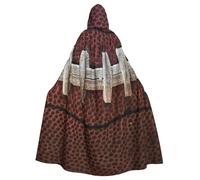 BJNGHKLN American Football Laces Print Halloween Hooded Cloak For Adults - Wizard Witch Halloween Cape Cosplay Party Costume