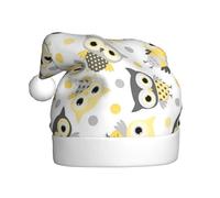 BJNGHKLN Animal Cartoon Owls Cute Print Santa Hat For Adults Festive Christmas Party Hat Xmas Holiday Decorations Hat