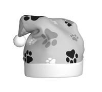 BJNGHKLN Animal Claw Prints Print Santa Hat For Adults Festive Christmas Party Hat Xmas Holiday Decorations Hat