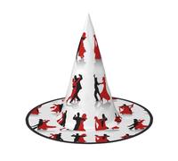 BJNGHKLN Ballroom Dance Print Halloween Witch Hat For Women Party Hat For Halloween Festivities Cosplay Costume Ensemble