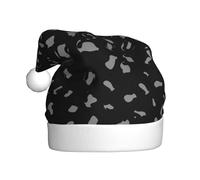 BJNGHKLN Black And White Leopard Print Santa Hat For Adults Festive Christmas Party Hat Xmas Holiday Decorations Hat