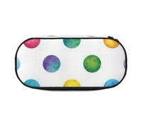 BJNGHKLN Blue Polka Dot Pattern Print Pencil Pouch for Kids Fun Pencil Case Pouch for Girls Large Pen Case with Zipper, Portable Pencil Bag Holder for School Sudent Teacher Stationery