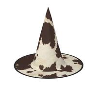 BJNGHKLN Cow Fur Print Print Halloween Witch Hat For Women Party Hat For Halloween Festivities Cosplay Costume Ensemble