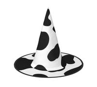BJNGHKLN Cow Spot Print Halloween Witch Hat For Women Party Hat For Halloween Festivities Cosplay Costume Ensemble