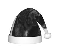 BJNGHKLN Cute Black Pug Dog Print Christmas Hat For Kids Festive Christmas Party Hat Xmas Holiday Decorations Hat