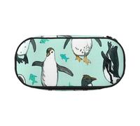 BJNGHKLN Cute Penguins Print Pencil Pouch for Kids Fun Pencil Case Pouch for Girls Large Pen Case with Zipper, Portable Pencil Bag Holder for School Sudent Teacher Stationery