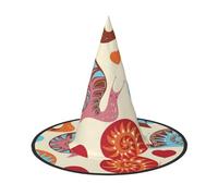 BJNGHKLN Cute Snail Print Halloween Witch Hat For Women Party Hat For Halloween Festivities Cosplay Costume Ensemble