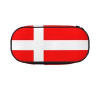 BJNGHKLN Denmark Danish Flag Print Pencil Pouch for Kids Fun Pencil Case Pouch for Girls Large Pen Case with Zipper, Portable Pencil Bag Holder for School Sudent Teacher Stationery