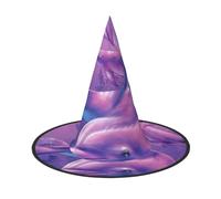 BJNGHKLN Dolphins Art Print Halloween Witch Hat For Women Party Hat For Halloween Festivities Cosplay Costume Ensemble
