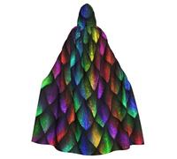 BJNGHKLN Dragon Scale Print Halloween Hooded Cloak For Adults - Wizard Witch Halloween Cape Cosplay Party Costume