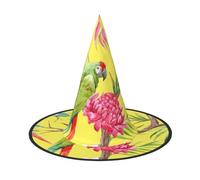 BJNGHKLN Flower And Bird Art Print Halloween Witch Hat For Women Party Hat For Halloween Festivities Cosplay Costume Ensemble
