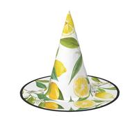 BJNGHKLN Fresh Tropical Lemons Print Halloween Witch Hat For Women Party Hat For Halloween Festivities Cosplay Costume Ensemble