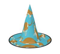 BJNGHKLN Funny Cartoon Kangaroo Zoo Print Halloween Witch Hat For Women Party Hat For Halloween Festivities Cosplay Costume Ensemble