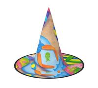 BJNGHKLN Funny Flip Flops Slippers Art Print Halloween Witch Hat For Women Party Hat For Halloween Festivities Cosplay Costume Ensemble