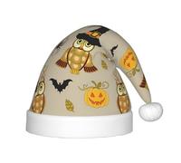 BJNGHKLN Halloween Pumpkin And Owl Print Christmas Hat For Kids Festive Christmas Party Hat Xmas Holiday Decorations Hat