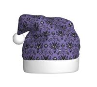 BJNGHKLN Haunted Mansion Print Santa Hat For Adults Festive Christmas Party Hat Xmas Holiday Decorations Hat