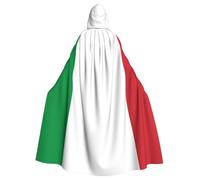 BJNGHKLN Italy Flag Print Halloween Hooded Cloak For Adults - Wizard Witch Halloween Cape Cosplay Party Costume