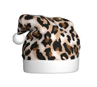 BJNGHKLN Leopard Print Print Santa Hat For Adults Festive Christmas Party Hat Xmas Holiday Decorations Hat